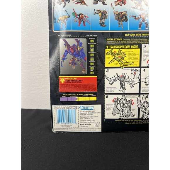 Transformers Beast Wars Transmetals Terrorsaur 1998 Hasbro Figure MOC - Picture 10 of 13
